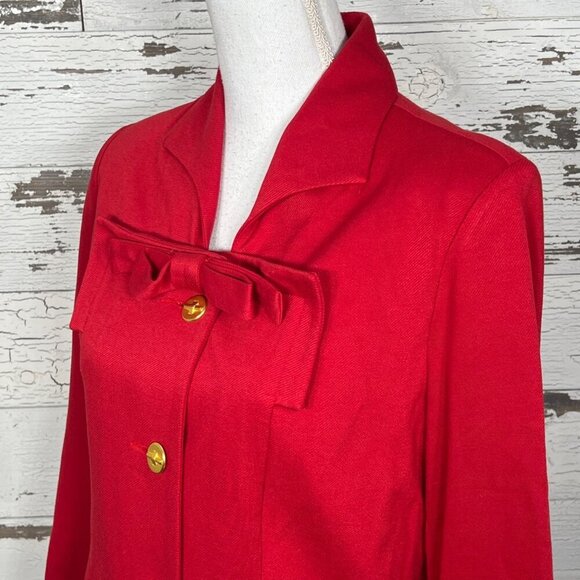 CABI Beau Jacket Cropped Blazer Scarlet Red Sz 4 #3035 EUC - Picture 3 of 7